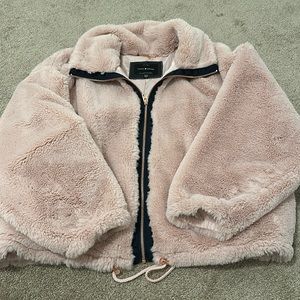 Lucky Brand Pink Fur Satin Jacket